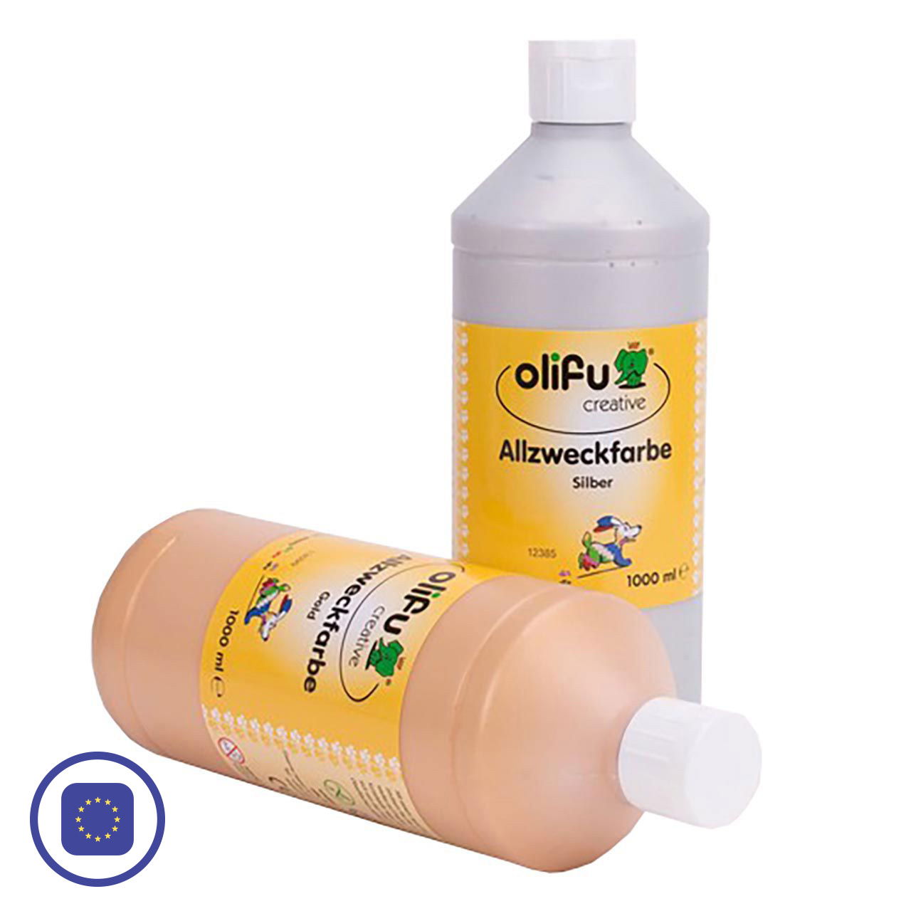 olifu creative Kiga-Allzweckfarbe 2er-Set, gold & silber je 1.000 ml