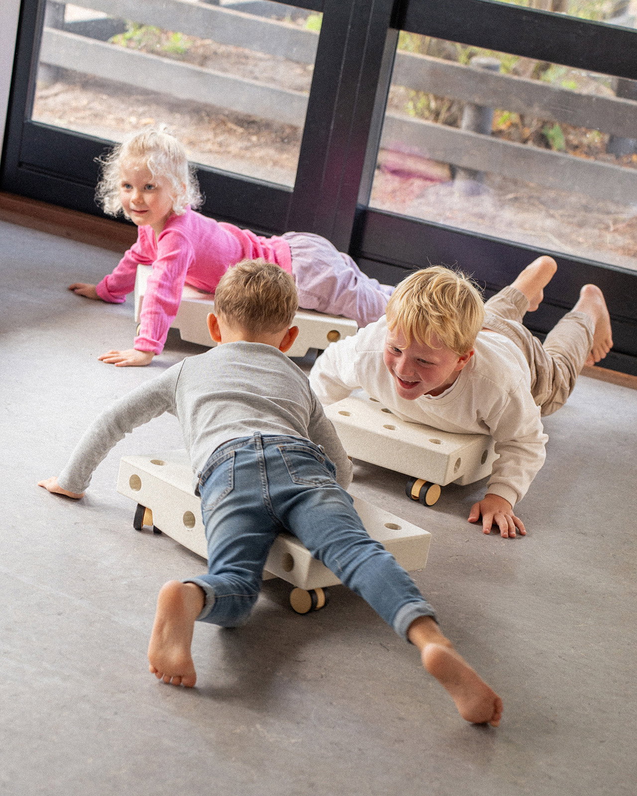 MODU großes Lernspielzeug-Set, Sand Grey, 55-tlg