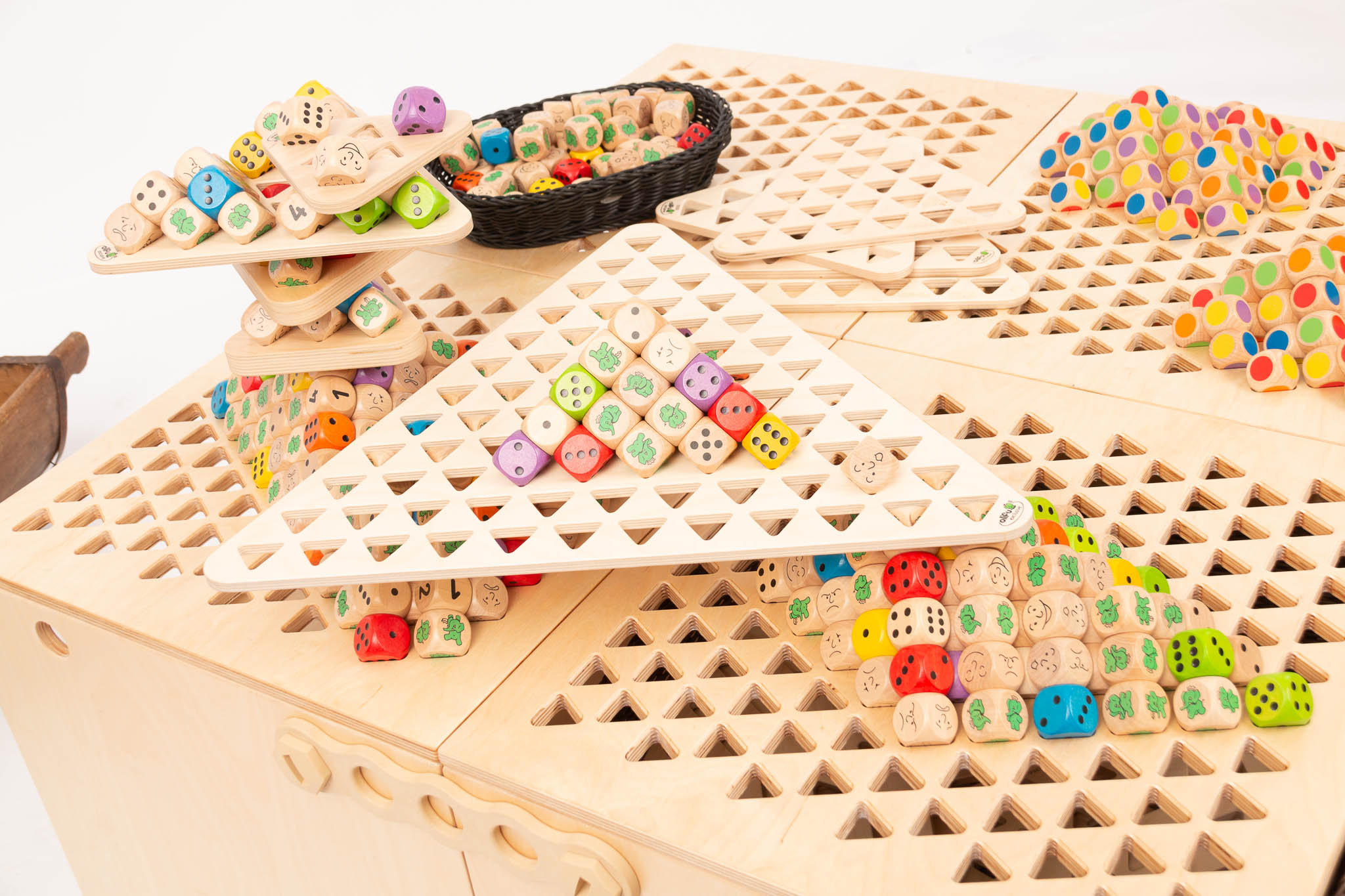 Würfelplatten dreieckig, 3 versch., 7er-Pack