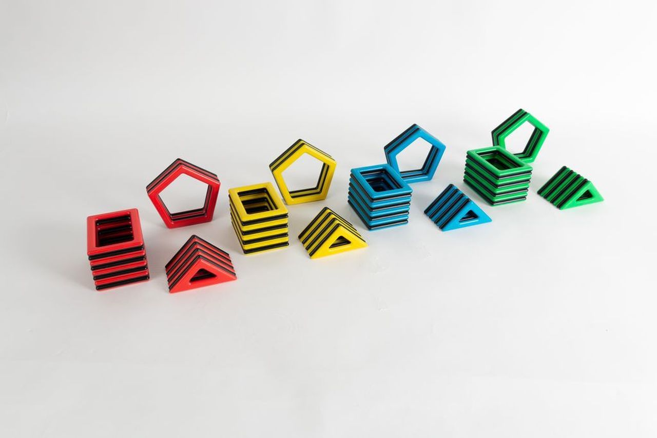 Magnetic Polydron Set B, 80-tlg.