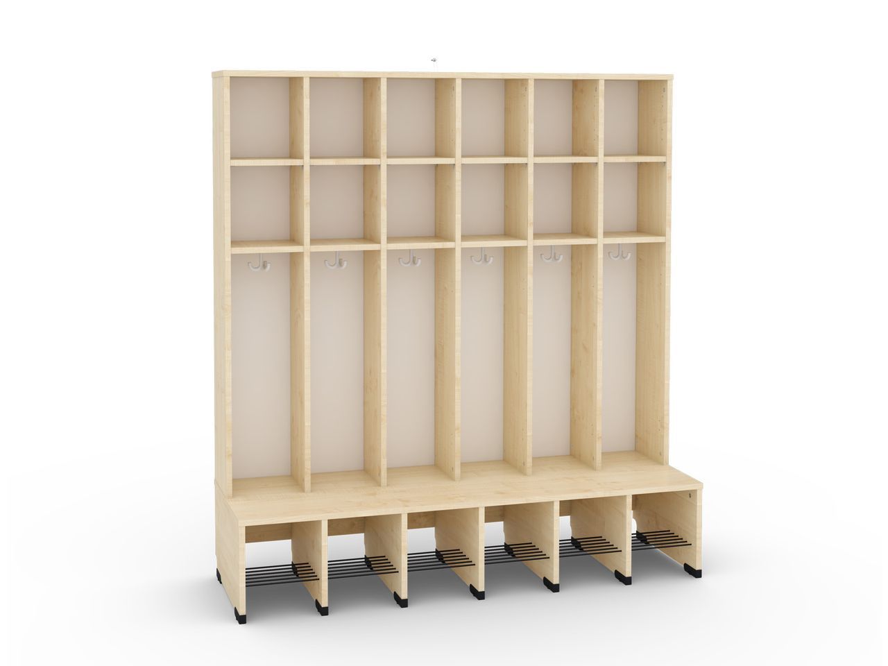 6er Maxi Garderoben mit Extrafach und Türen