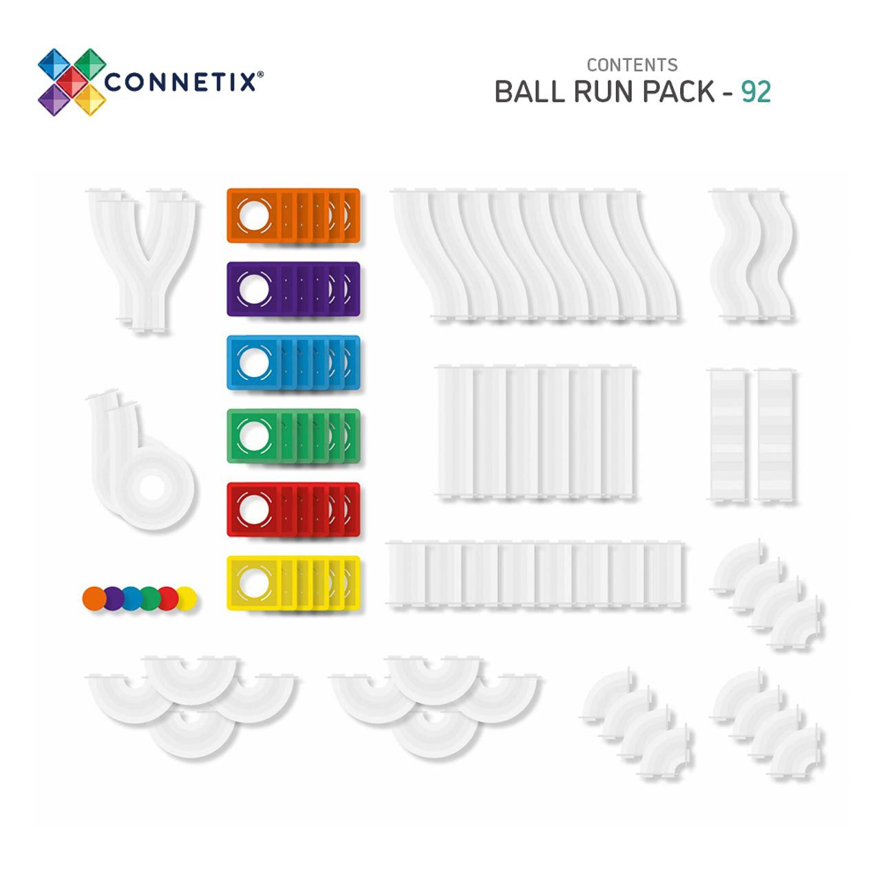 Connetix Ball Run 92er-Pack, Rainbow