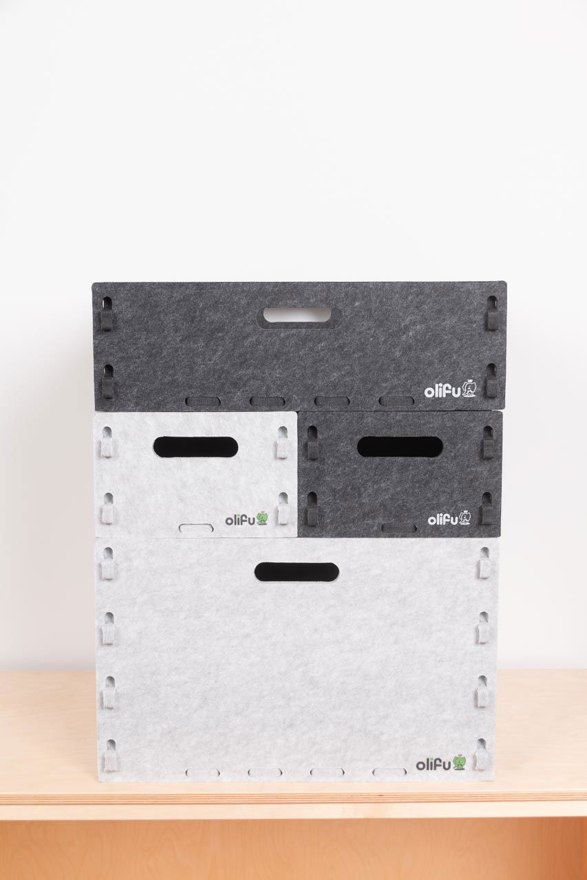 olifu Akustik Aufräumbox, klein, grau