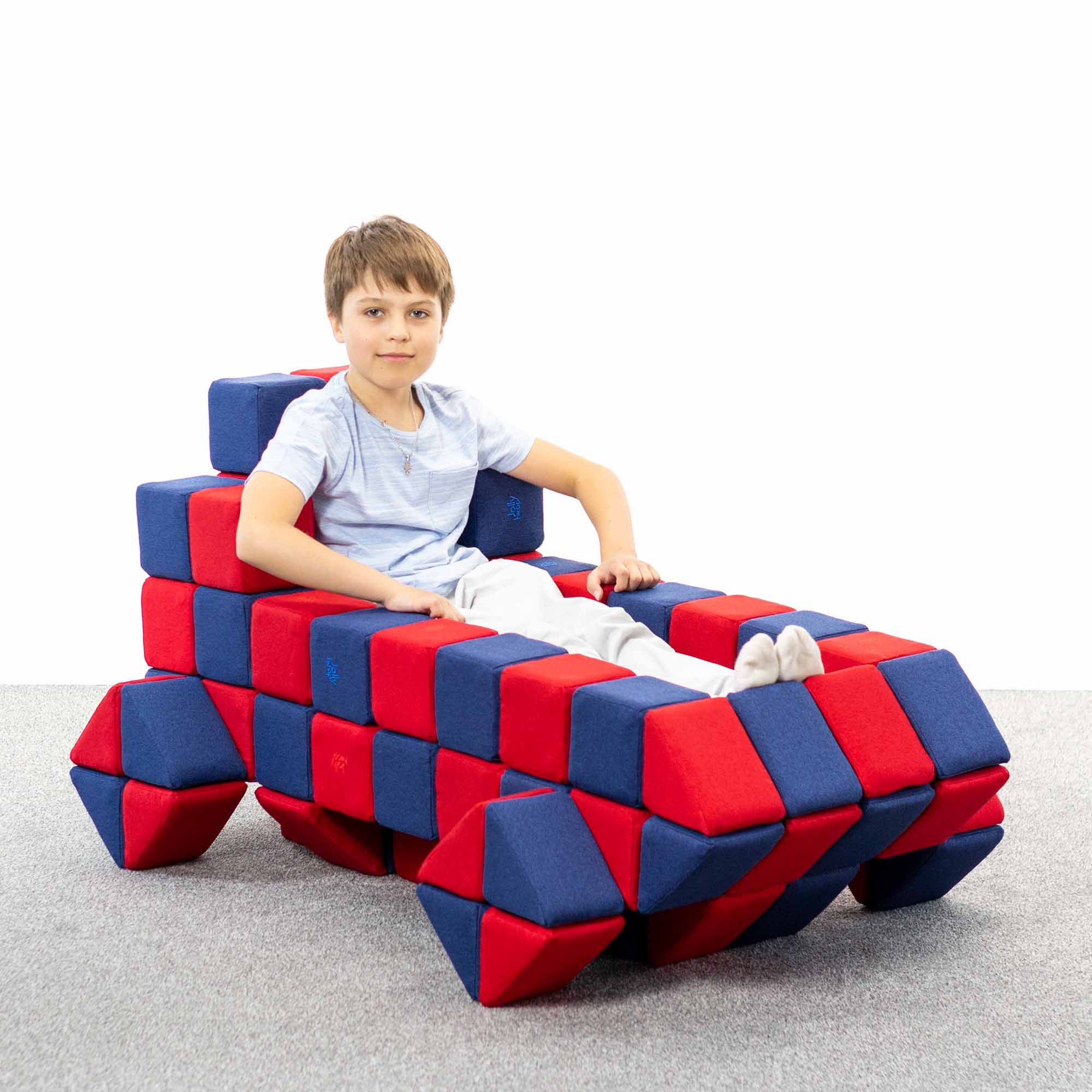 JollyHeap Magnetbausteine 100er Pack, gelb/blau