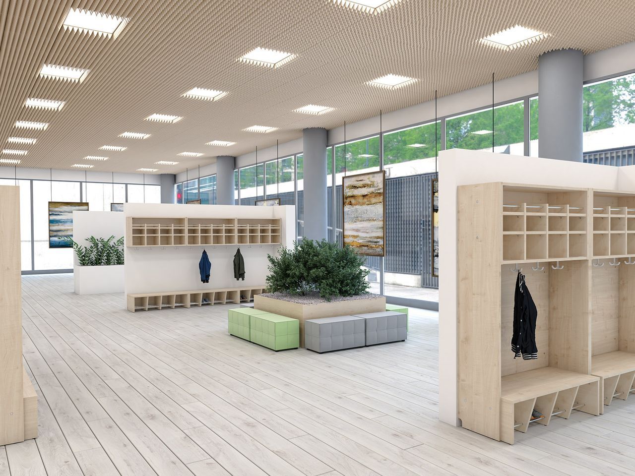 5er Garderobenregal für Sitzhöhe 43 cm