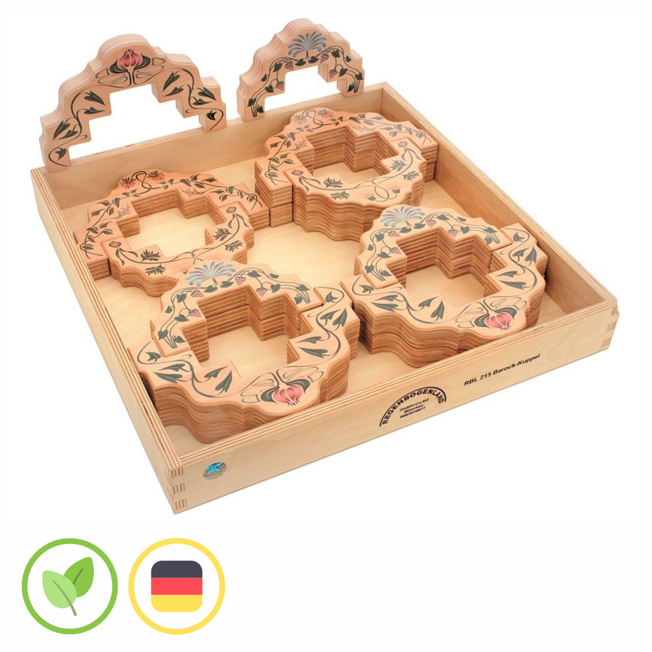 Barock Kuppel Set mit Holzkiste 8 tlg.