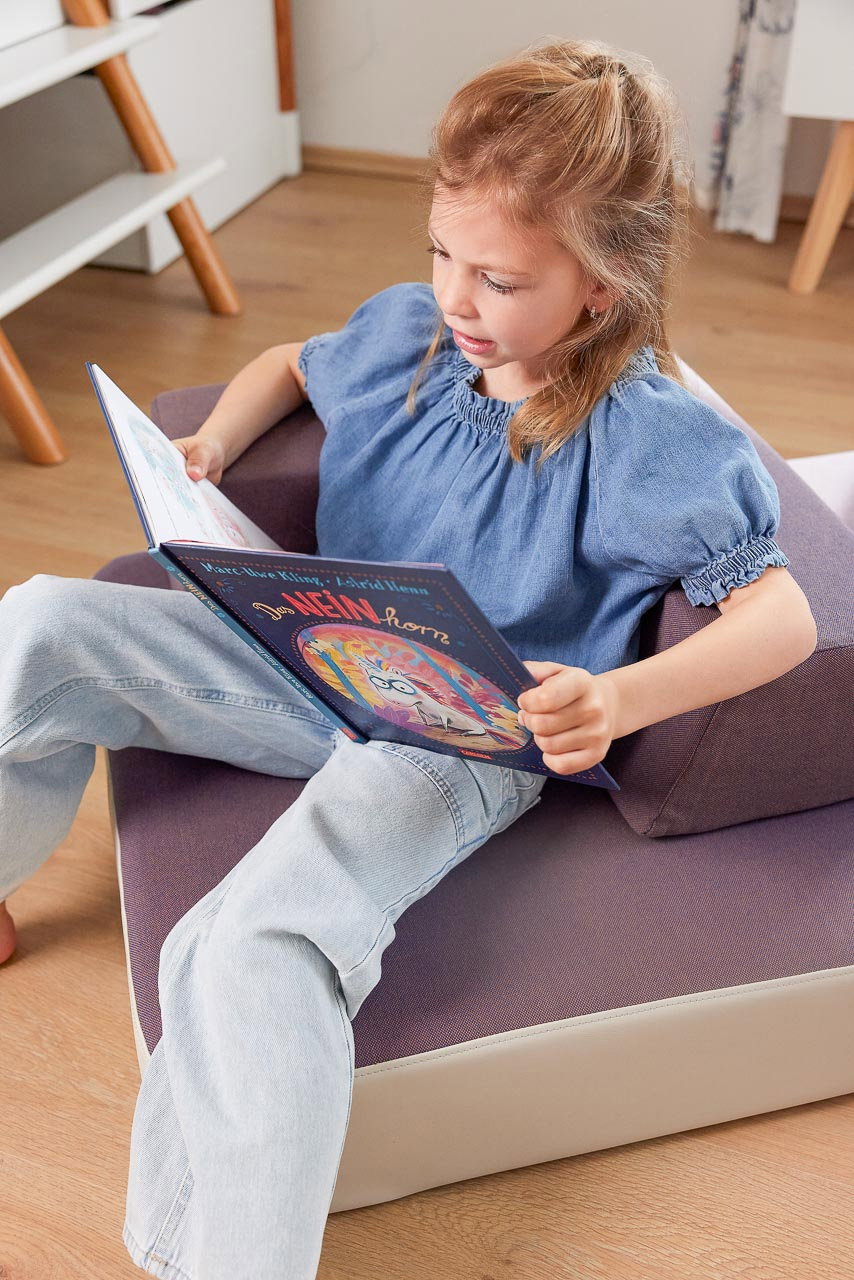 olifu Hüpfpolster XL, Indoor, braun-blau/cotton