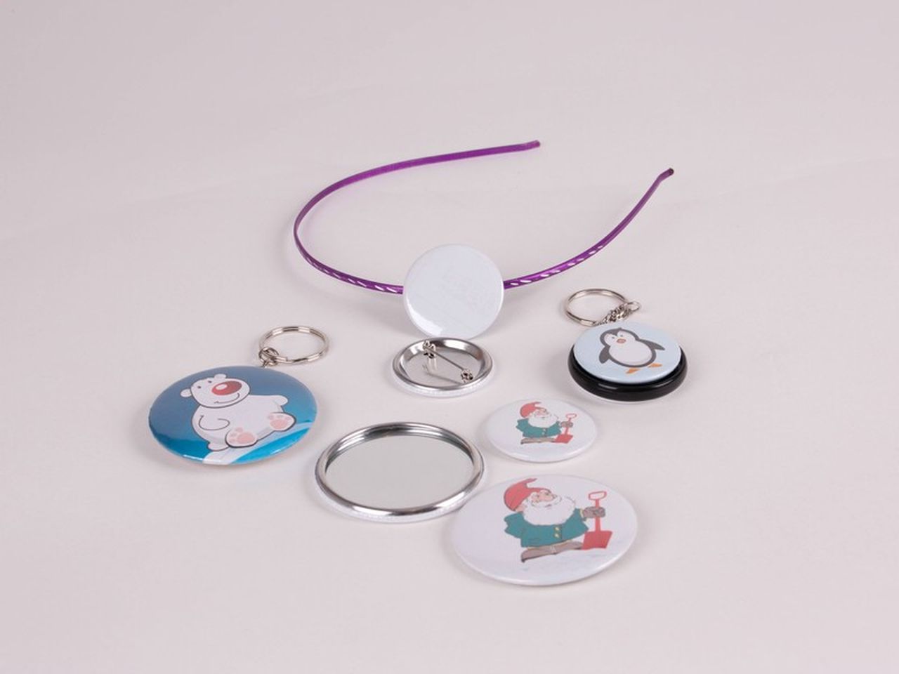 Doppelbutton mit Schlüsselanhänger 37 mm 50er Pack