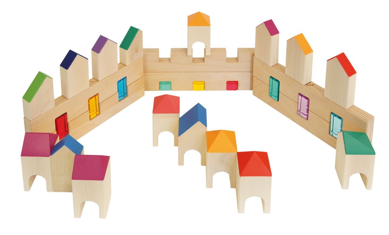 Ritterburg Set mit Holzkiste 38 tlg.