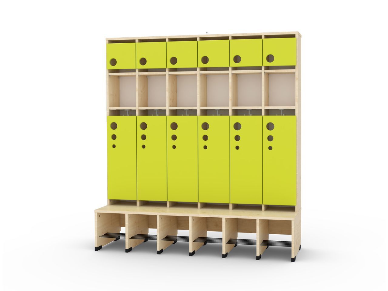 6er Maxi Garderoben mit Extrafach und Türen