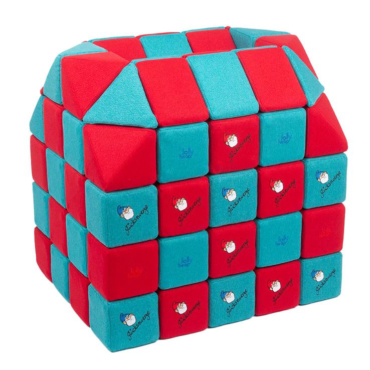 JollyHeap Magnetbausteine 100er Pack, rot/türkis
