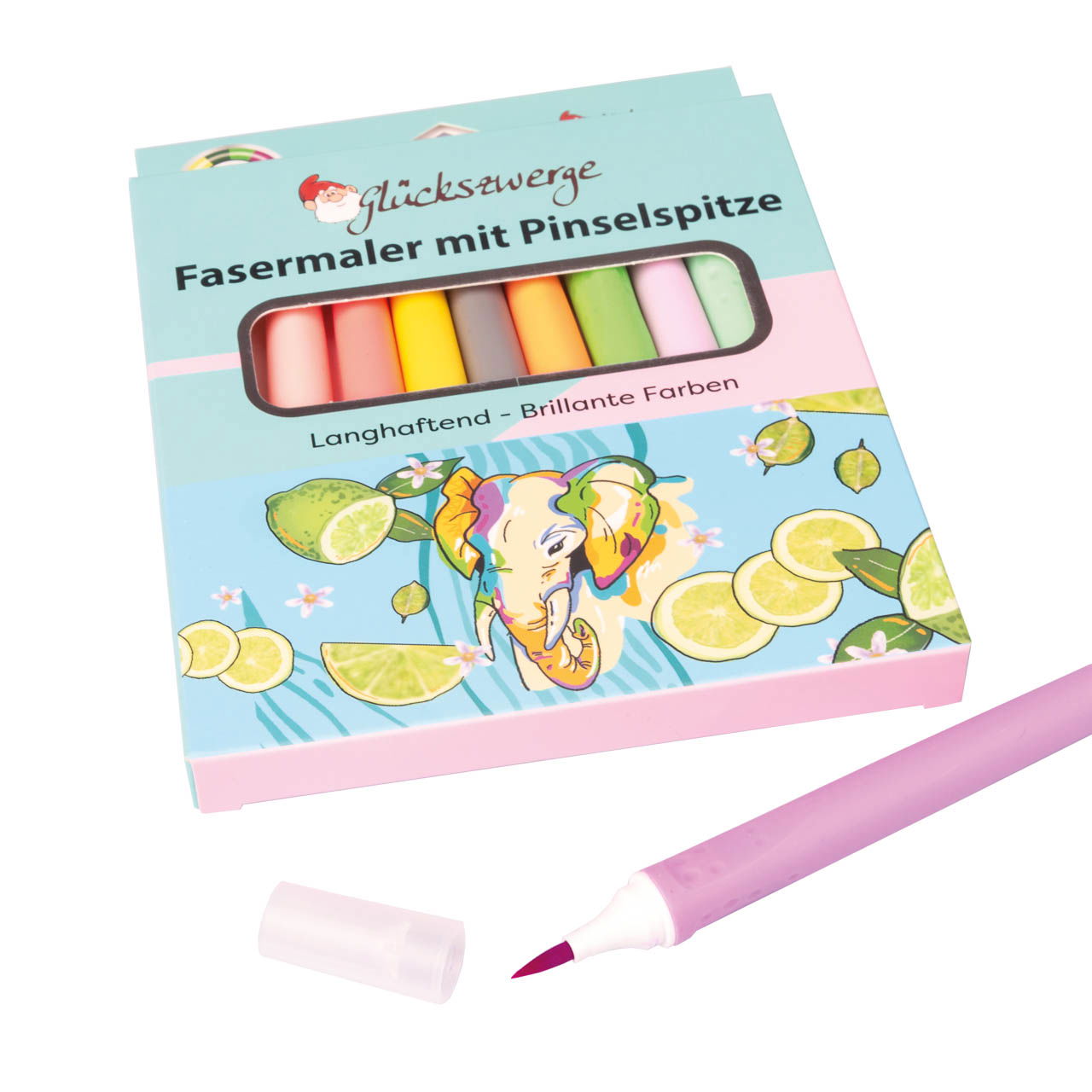 Fasermaler mit Pinselspitze 10 tlg, 10 versch. Fb