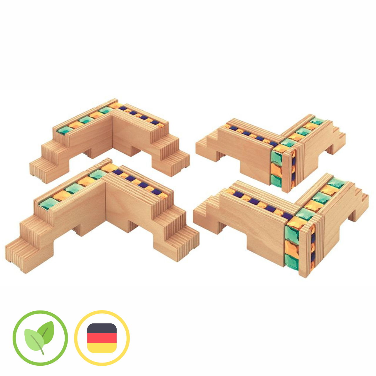 Smaragd-Winkel Set 4 tlg.