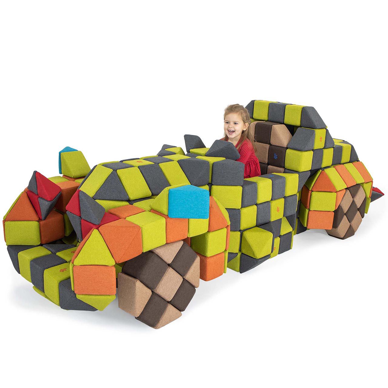 JollyHeap Magnetbausteine 100er Pack, grün/braun