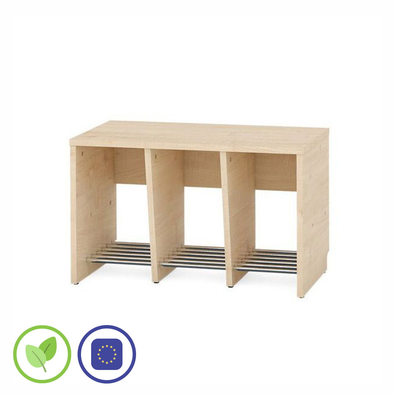 3er Garderobenregal für Sitzhöhe 43 cm