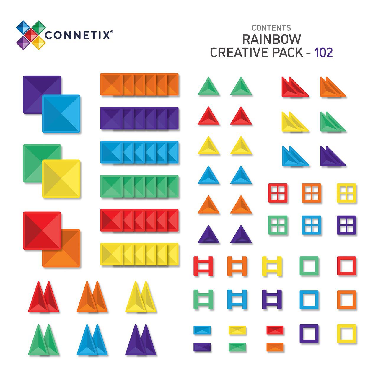 Connetix Creative 102er-Pack, Rainbow