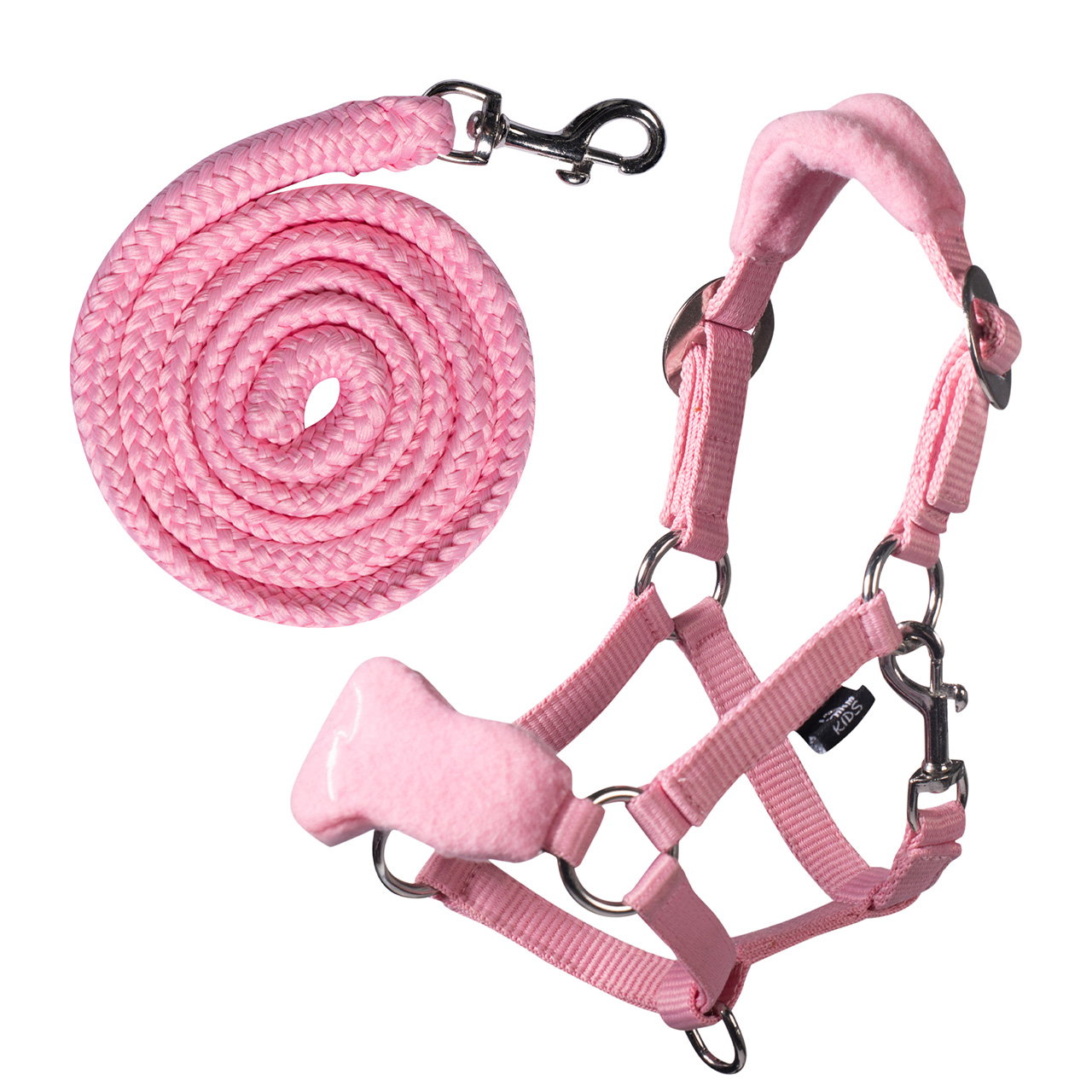 Hobby Horsing, Halfterset mit Fleece, rosa
