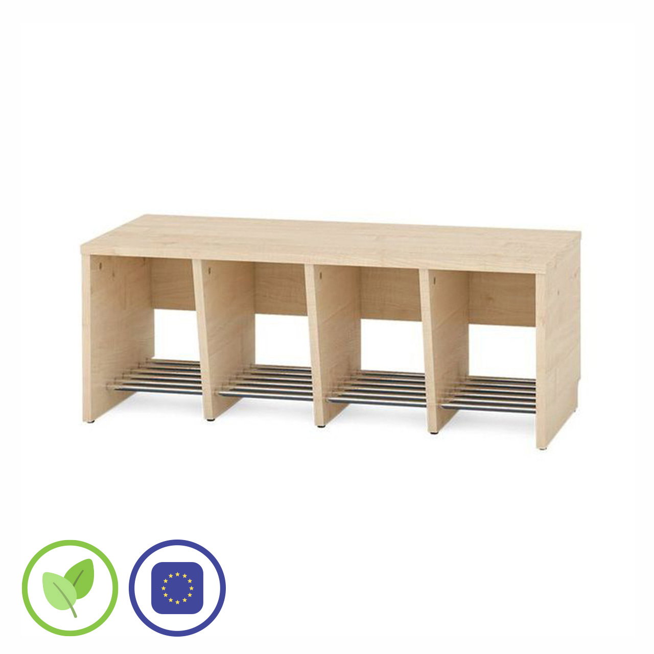 4er Garderobenregal für Sitzhöhe 35 cm